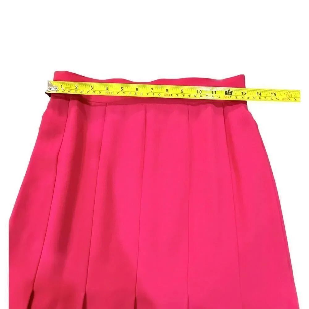 VTG Escada 100% New Wool Red Trumpet Panel Skirt Godet Flare Academia Careerwear - Picture 10 of 14